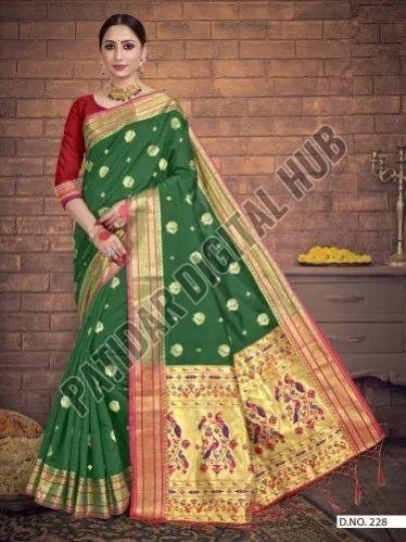 Art Silk Festive Wear Saree with Zari Border