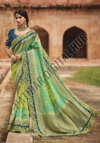 Bridal Heavy Kanjeevaram Saree with Zari Border