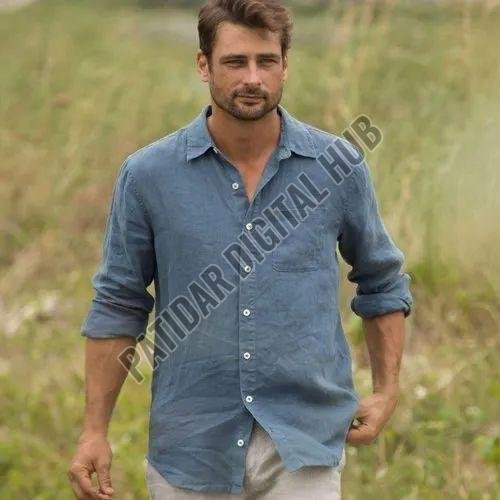 Mens Formal Pure Linen Shirt