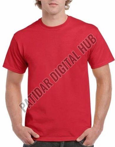 Mens Round Plain Cotton T-Shirt