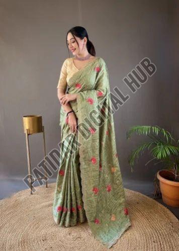 Pure Tussar Silk Saree with Handcrafted Pallu
