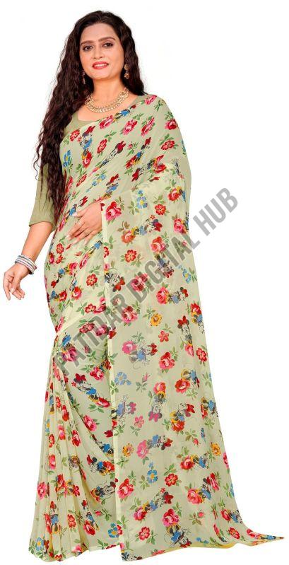 Synthetic Printed Designer Daily Wear Saree