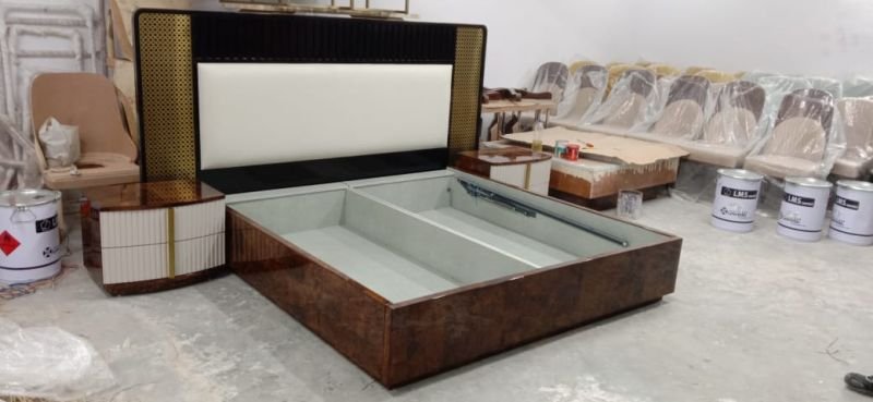 Brown King Size Wooden Bed