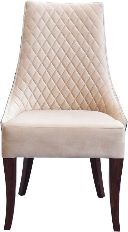 Creamy Metal Frame Padded Dining Chair
