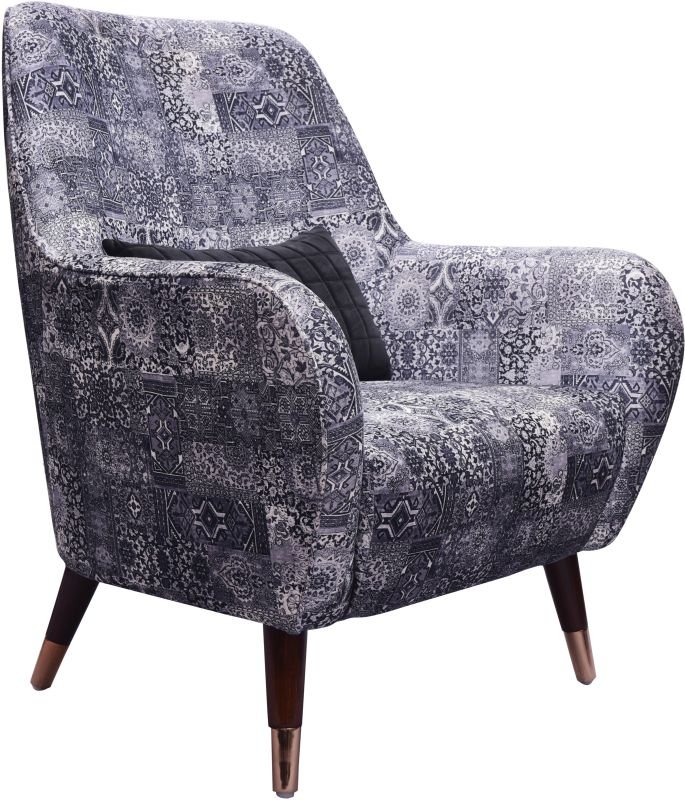 Grey Wooden Single Seater Sofa Chair