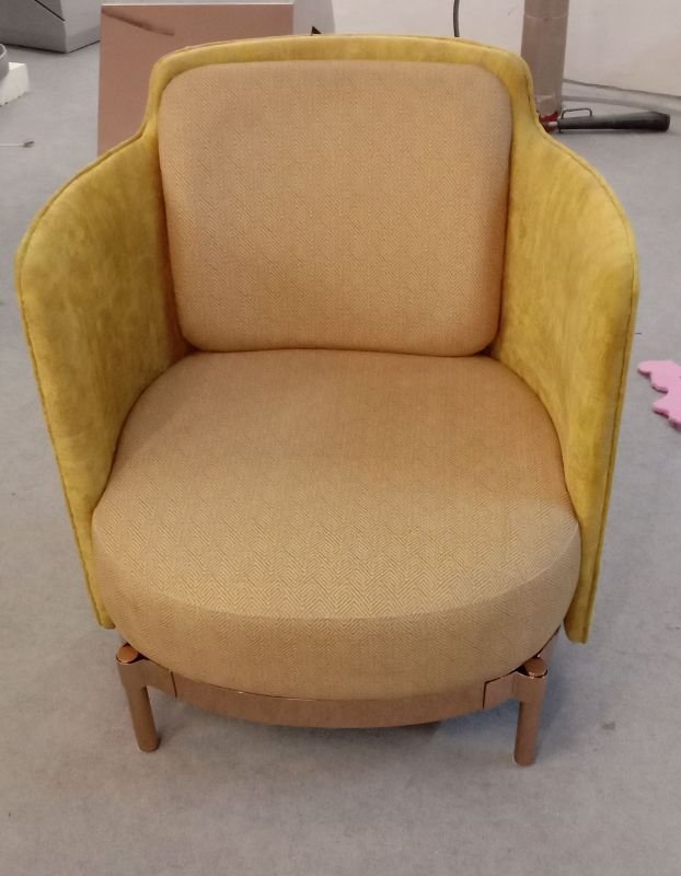 Yellow Metal Frame Single Seater Sofa Chair