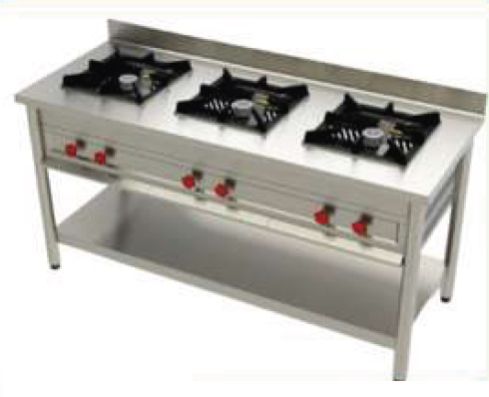 Stainless Steel Three Burner Range