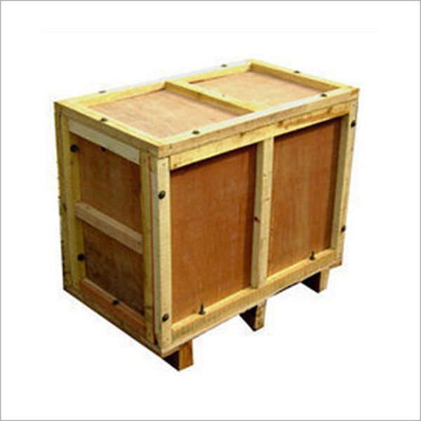 Collapsible Plywood Shipping Crate with Integrated Pallet Base