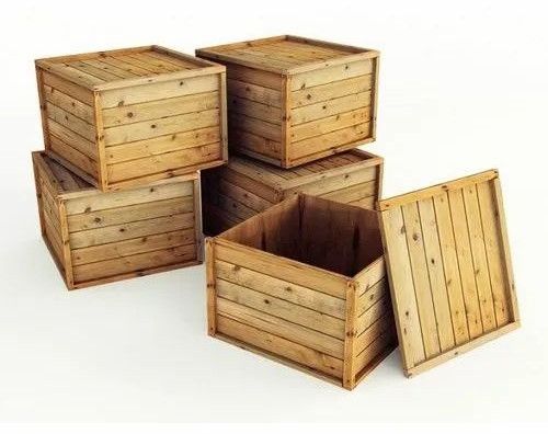 Rustic Pine Wood Storage Crates with Lids