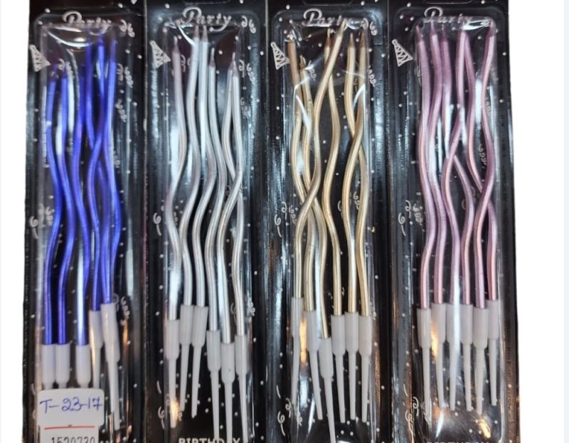 Modern Curly Metallic Thin Cake Candles