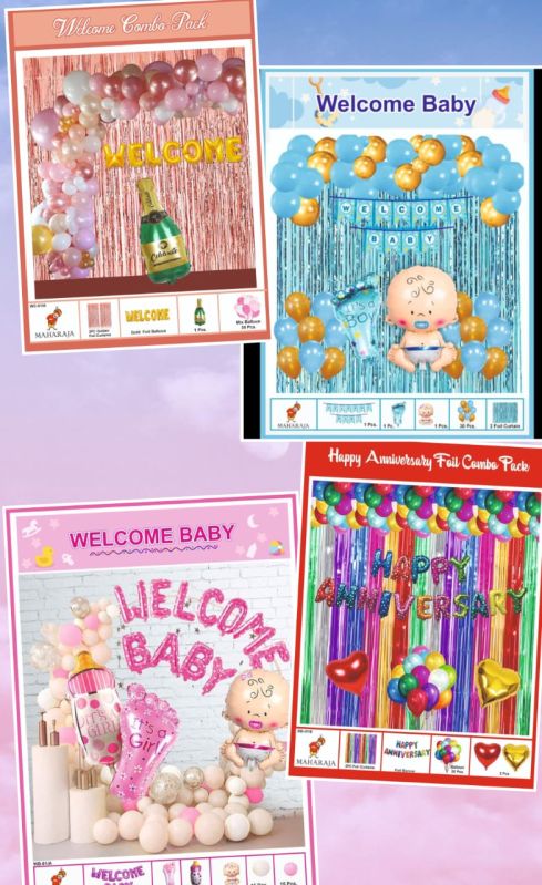 Multicolor Decorative Foil Curtain Ballon Set