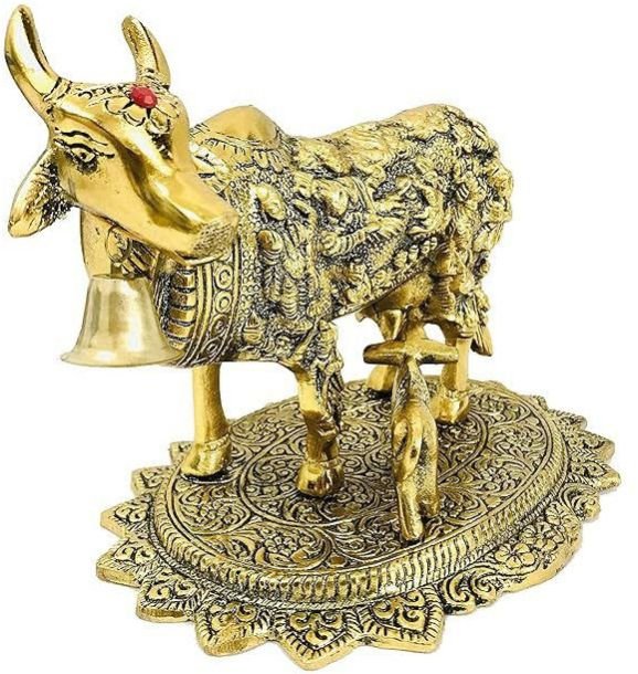 7x10x8 Inch Aluminium Kamdhenu Cow Statue