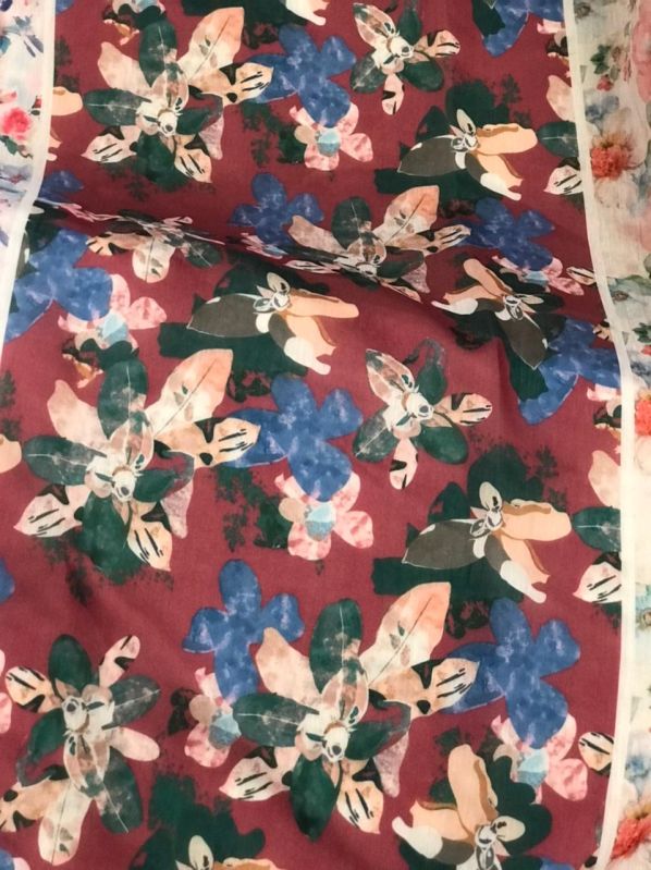 Multicolor Mal Mal Digital Printing Fabric