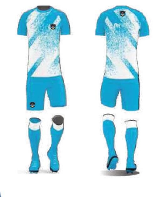 Printed Round Neck Sky Blue Dry Fit Football Jersey