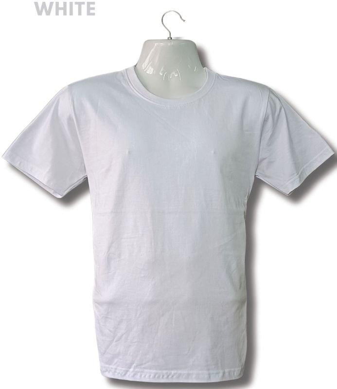 Pure Cotton White Round Neck T Shirt