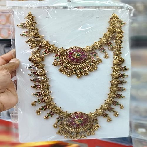 Party Wear Fancy Double Layer Necklace Set