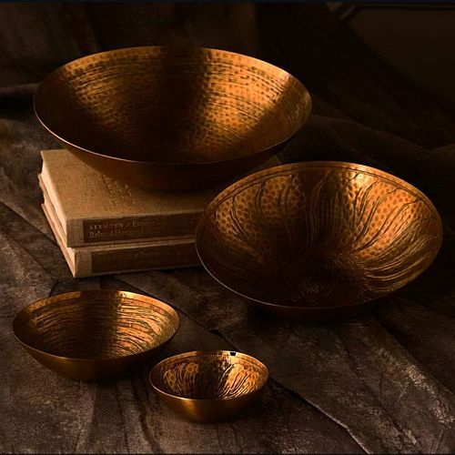 Brass Hammered Bowl Set