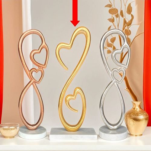 Decorative Aluminium Heart with Marble Base