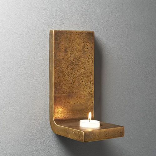 Golden Metal Wall Candle Sconce