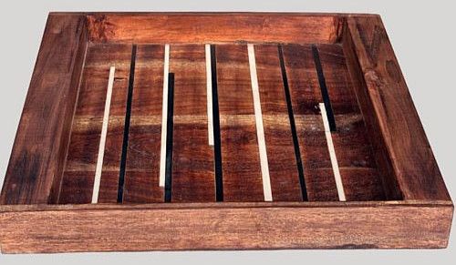 Rectangular Acacia Wood Resin Serving Tray