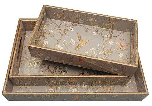 Rectangular MDF Wooden Serving Tray Set