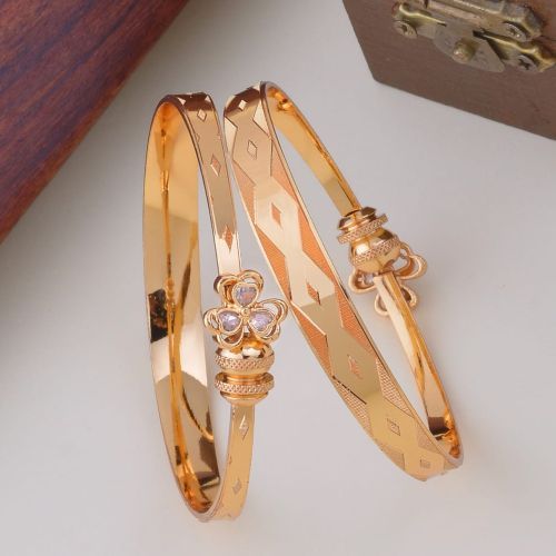 Beautiful Flower Shaped Artificial Golden Bracelet