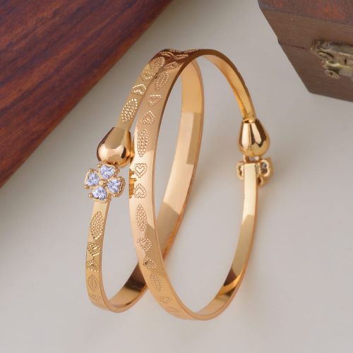 Beautiful White Stone Artificial Golden Bracelet