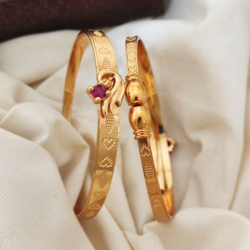 Ruby Stone Artificial Golden Bracelet