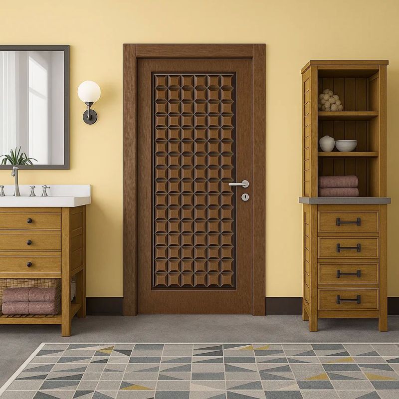 24mm Geometric Pattern Carved WPC Door