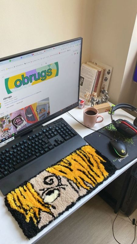 Anime Print Keyboard Rug
