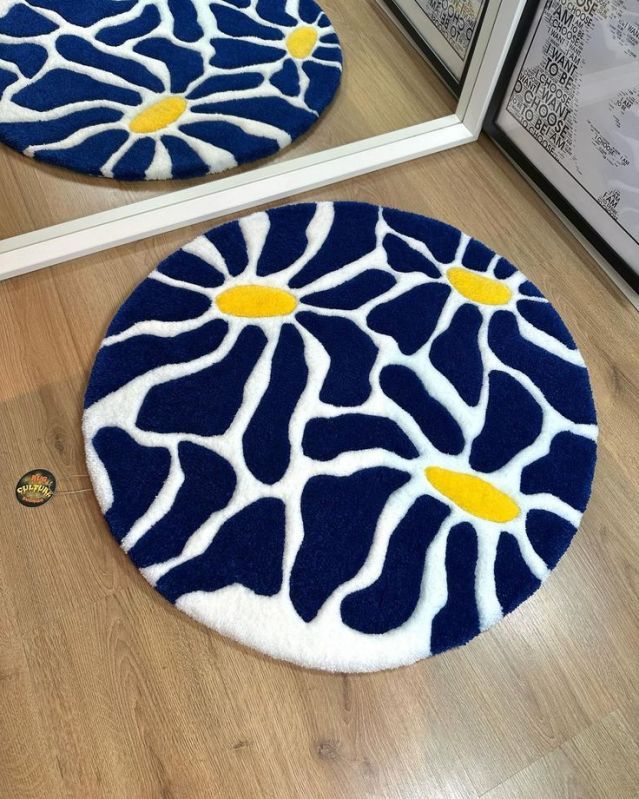 Navy Blue Round Door Mats