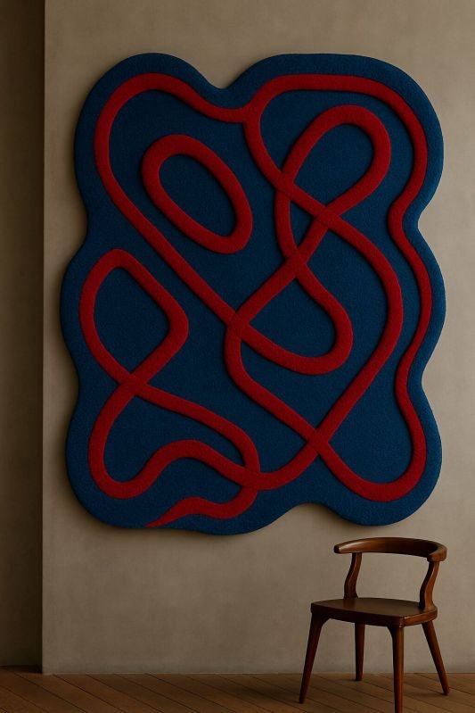 Neon Waves Shaped Wall Carpet