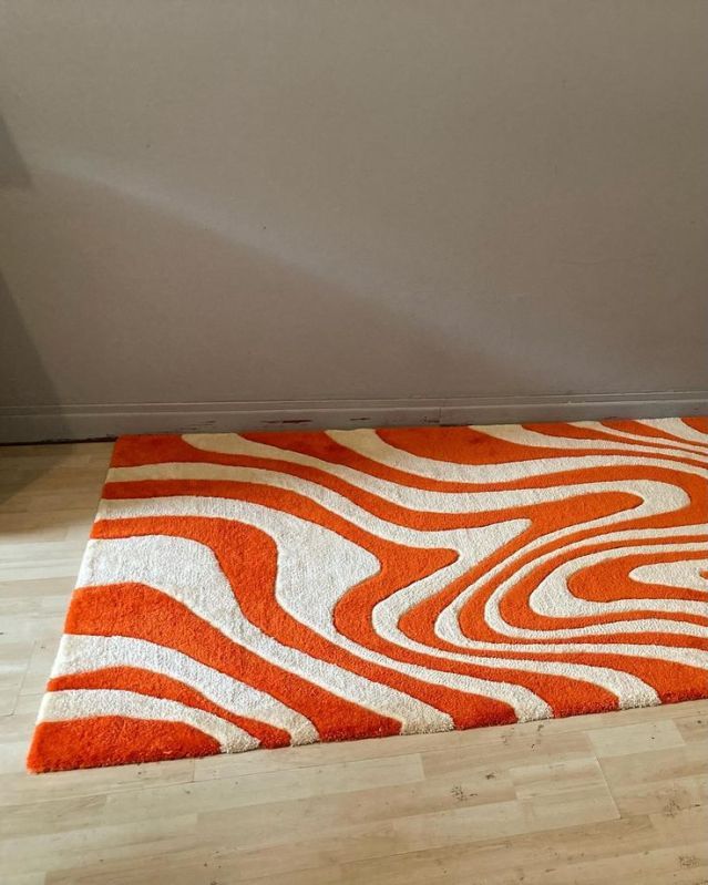 Orange and White Door Mat