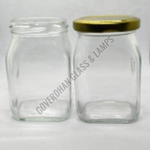 250 Ml Honey Square Glass Jar