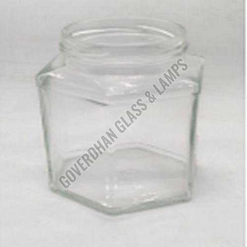 400 Ml Hexa Glass Jar