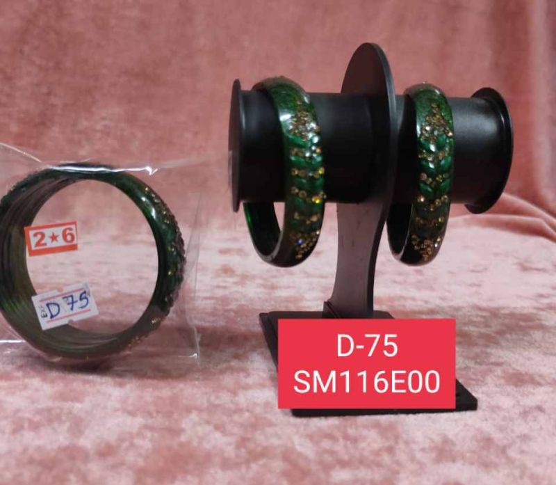 Green Festival Wear Glass Bangle