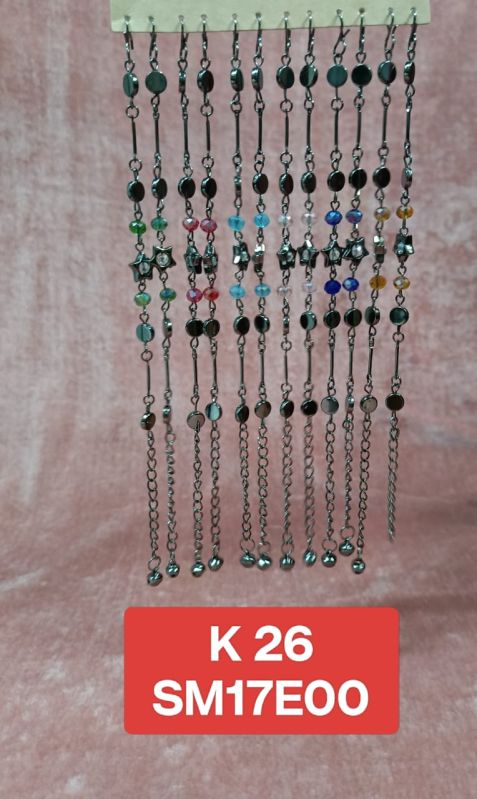 Trendy Oxidised Silver Chain Bracelet