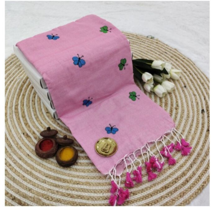 Ladies Embroidered Cotton Saree