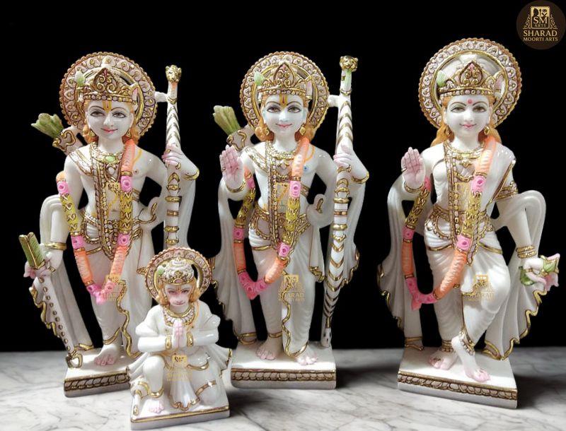 Designer RAM Darbar Marble Moorti Set