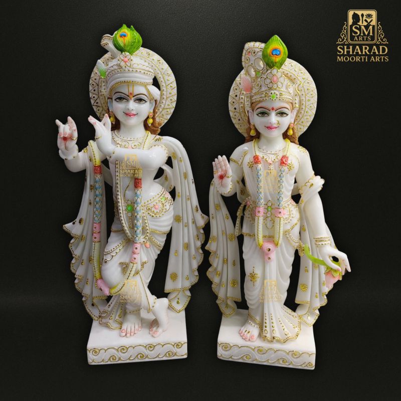 Premium Marble Radha Krishna Moorti Set