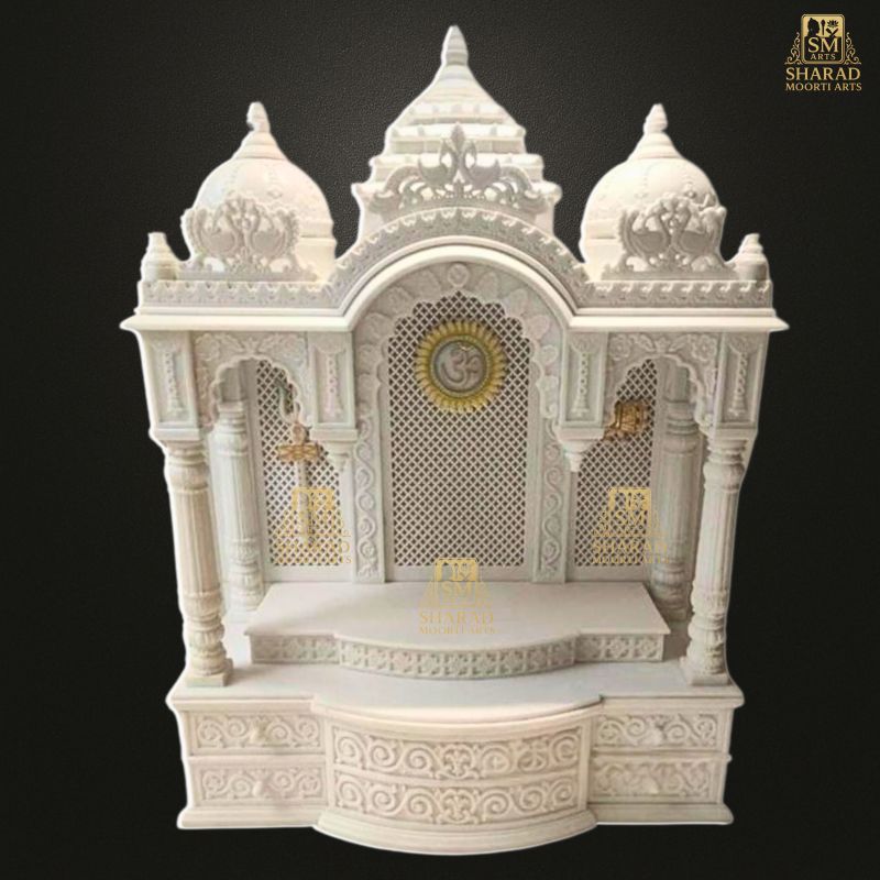 White Marble Handcrafted Home Temple