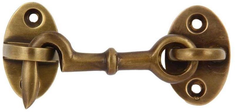 6 Inch Brass Hook Latch Antique Decorative Model with Secure Hold
