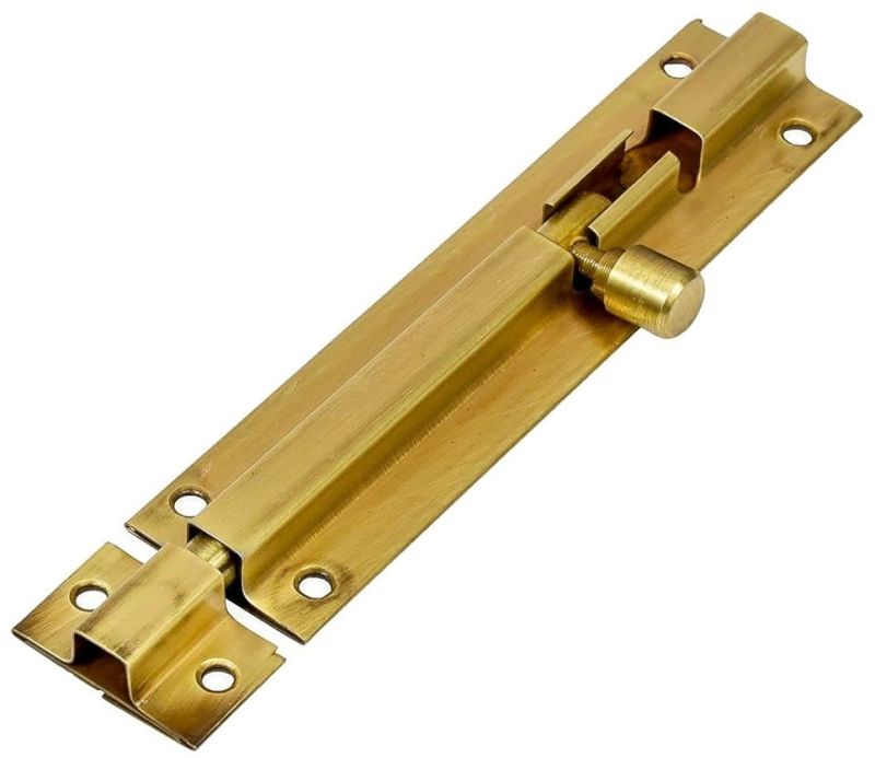 6 Inch Brass Tower Bolt Polished with Smooth Sliding Mechanism