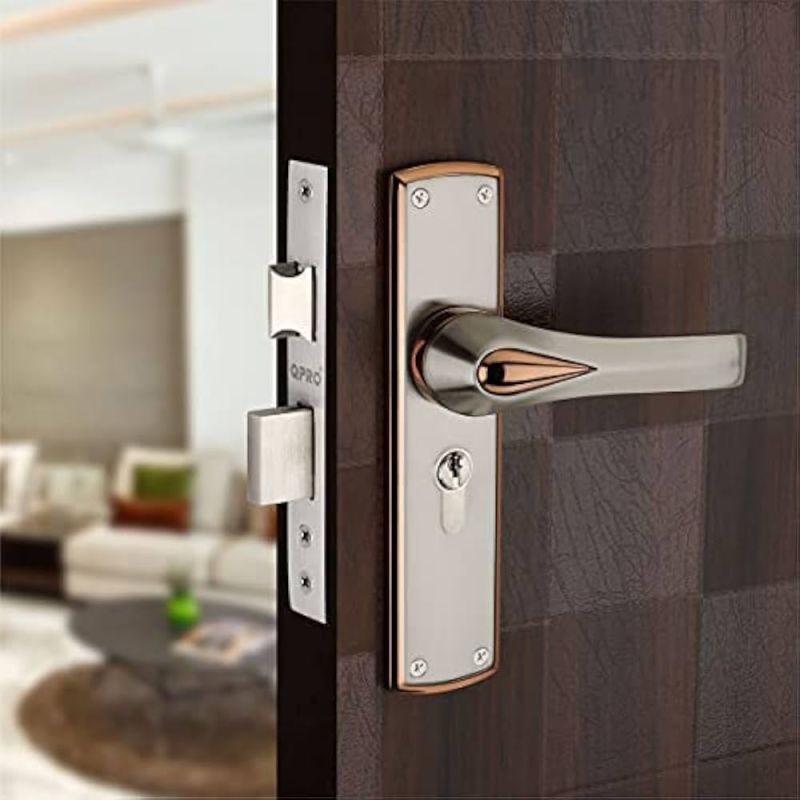 Brass Mortise Handle Set with Lock Body and Cylinder Key