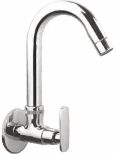 Elegant Brass CP Swan Neck Tap with Smooth Curved Spout