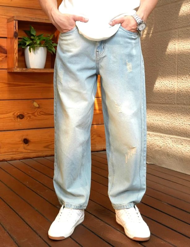 Mens Light Blue Baggy Jeans