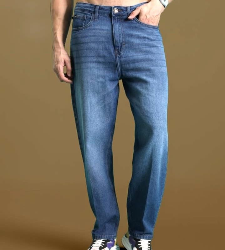Mens Medium Blue Baggy Jeans