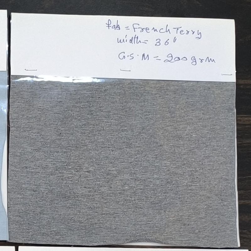 200 GSM Grey French Terry Fabric