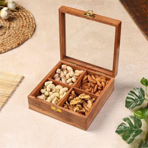 Dudki Handmade Wooden Dry Fruits Box