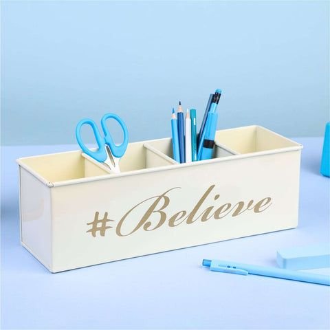 Dudki Stainless Steel Multi Compartment Desk Organizer